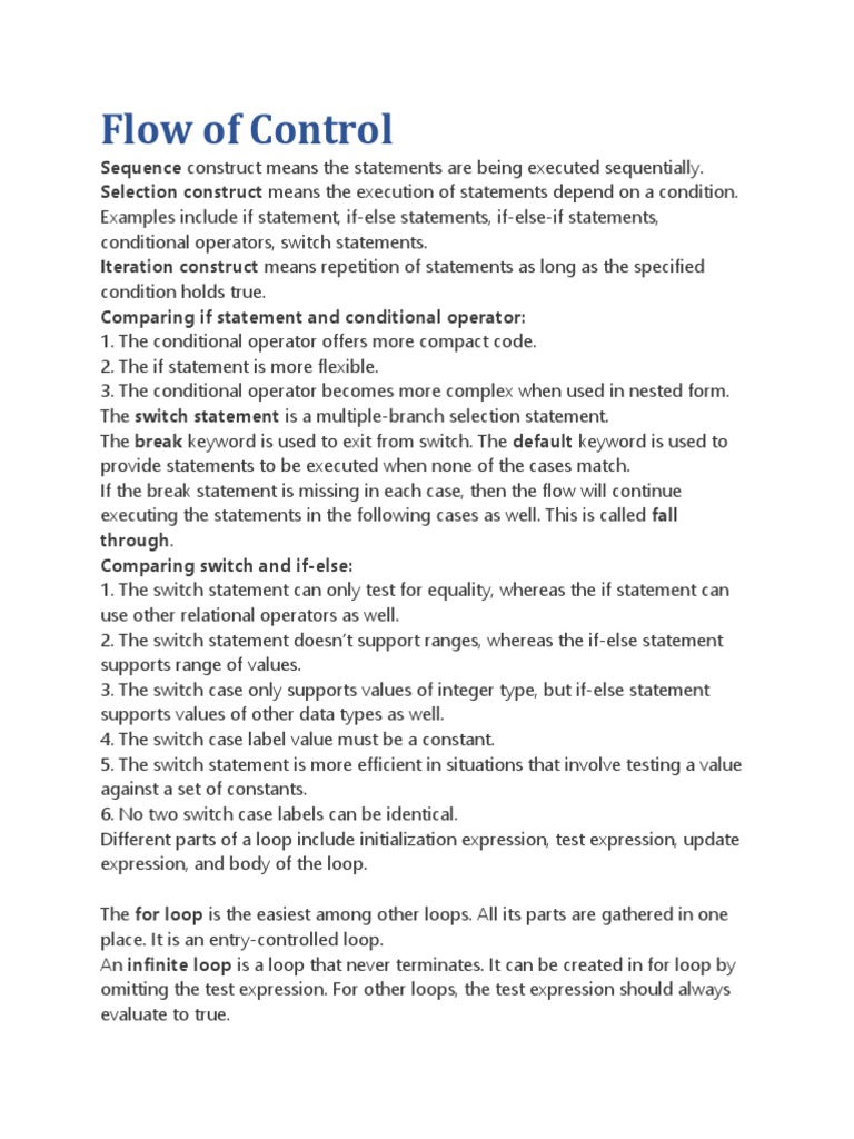 Flow of Control | PDF | Control Flow | Data Type