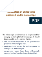 Preparation of Slides To Be Observed Under Microscope