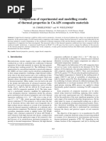 Comparison of Experimental and Modelling Results of Thermal Properties in Cu-Aln Composite Materials