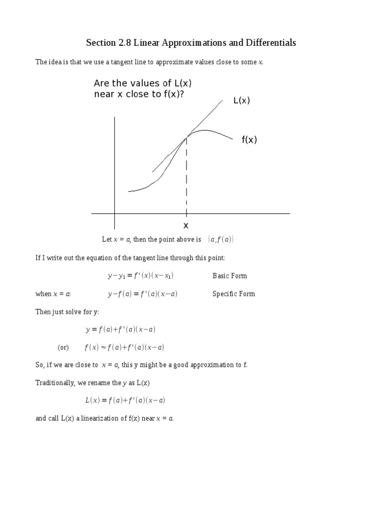 Differential Approximation PDF Volume Area