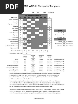 Kaufman Pub. Test (WAIS-III) | PDF | Wechsler Adult