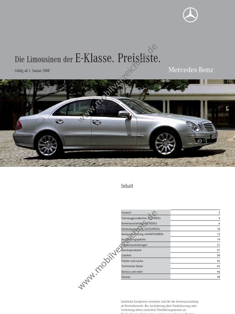 W211 Preis Liste Pdf