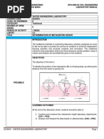 Lab Manual 2.3 - LEVEL 0 - Determination of Metacentric Height