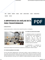 A IMPORTANCIA DA ANÁLISE DE ÓLEO PARA TRANSFORMADOR - Datalink PDF