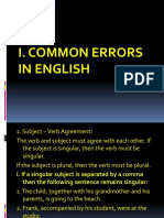 I. Common Errors in English