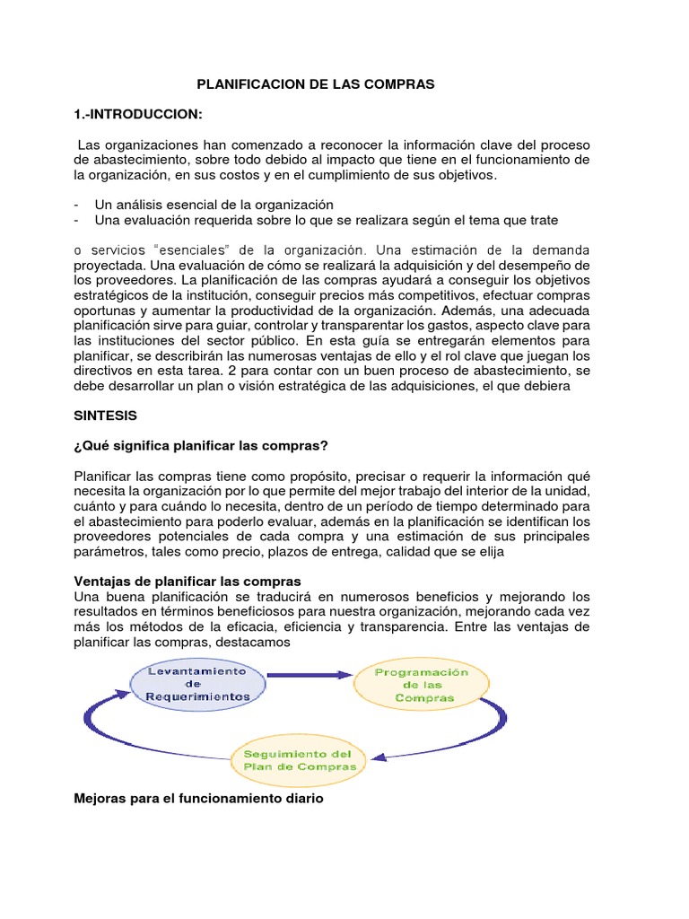 Planificacion de Las Compras | PDF | Planificación | Presupuesto