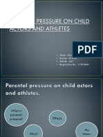 Effects of Excessive Parental Pressure on Child Athletes and Actors