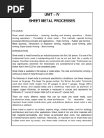 Unit - Iv Sheet Metal Processes