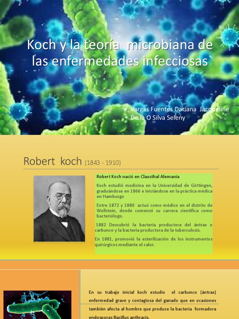 La teoría microbiana de las enfermedades infecciosas de Robert Koch y ...