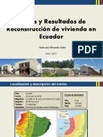 Logros y Resultados de Reconstrucción de vivienda en Ecuador