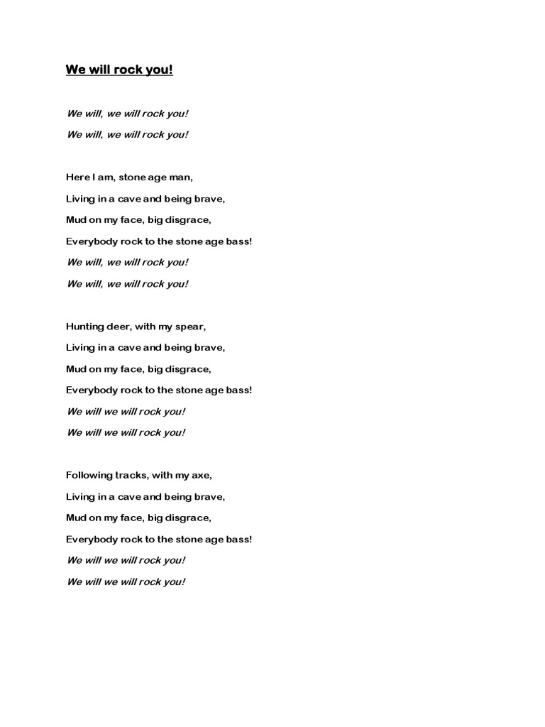 Queen We Will Rock You Con Letra