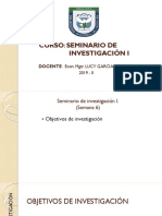 Curso Seminario de Investigación 1 SEMANA 6 OBJETIVOS