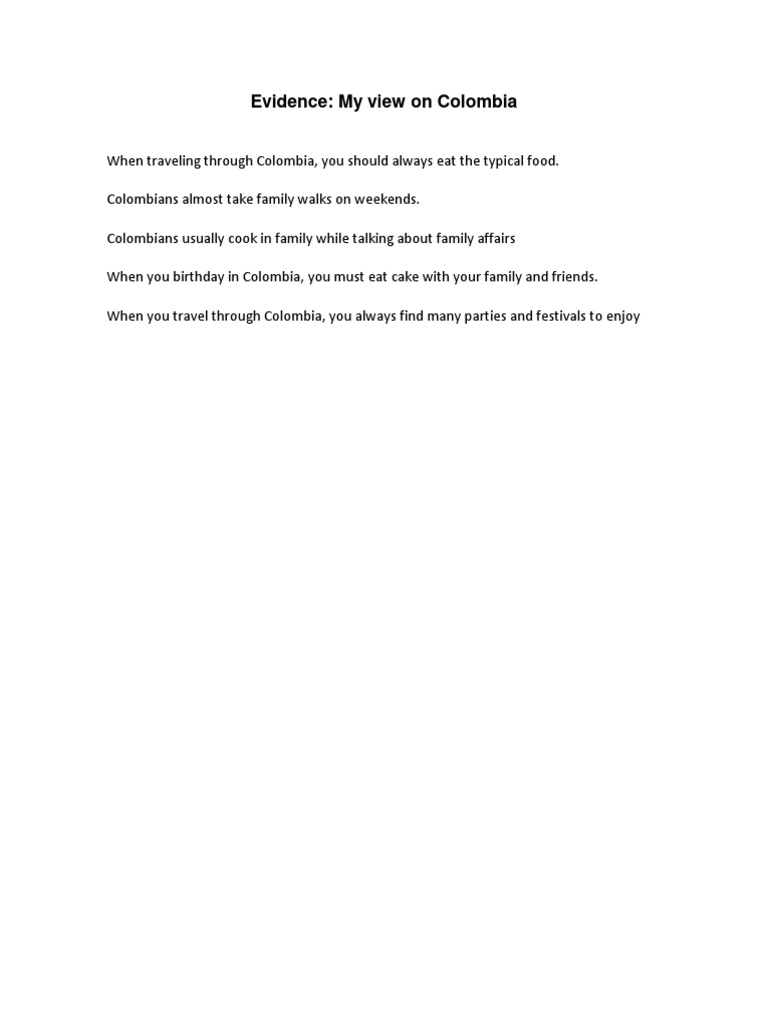 My View On Colombia | PDF | Cooking, Food & Wine