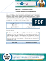 Learning Activity 1 / Actividad de Aprendizaje 1 Evidence: Describing My Kitchen / Evidencia: Describiendo Mi Cocina