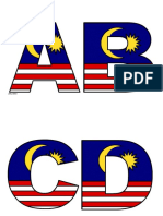 Malaysian Flag Alphabet and Numbers
