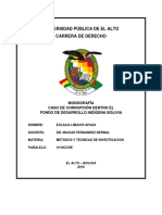 Monografía Caso de Corrupción Dentro El Fondo de Desarrollo Indígena Bolivia