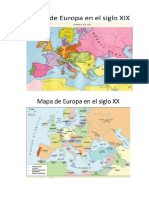 Mapa de Europa Siglo Xix - XX - Xxi