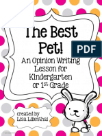 Opinion Writing For Kindergarten The Best Pet Common Core