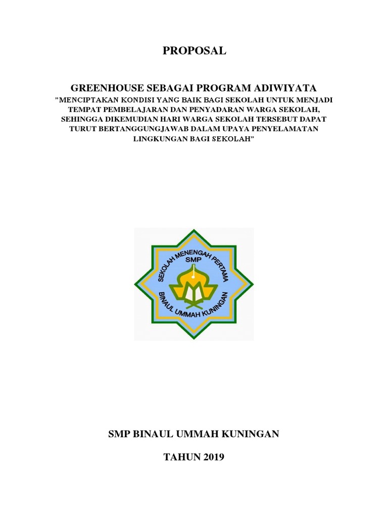 Proposal Greenhouse Smp Binaul Ummah Kuningan