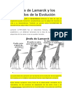 La Teoría de Lamarck y Los Postulados de La Evolución 