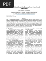 Study of Critical Point Analysis On Meat-Based Foods in Bandung