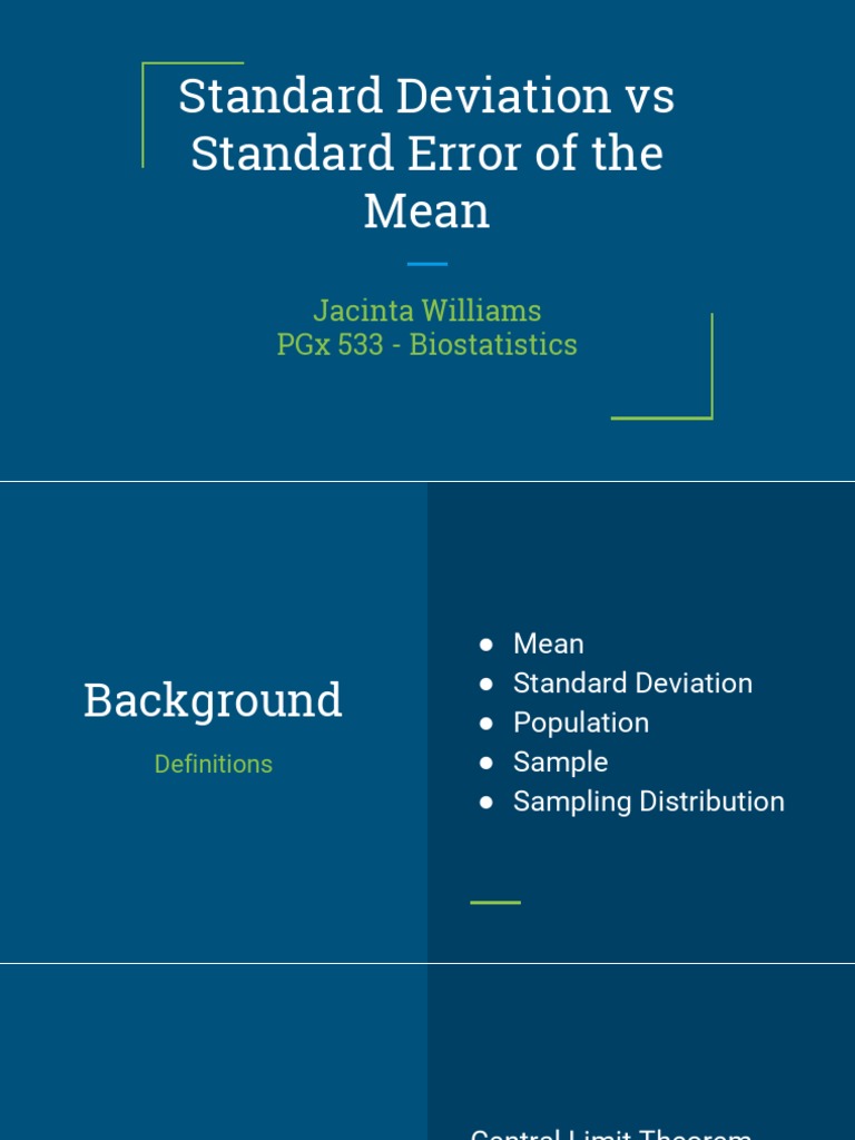Standard Deviation vs. Error of The Means PDF