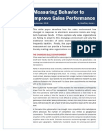 Measuring Behavior To Improve Sales Performance: by Geoffrey James September 2010