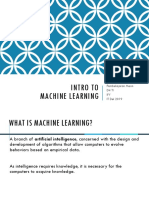 Intro To Machine Learning: Pembelajaran Mesin D4 Ti IFY IT Del 2019