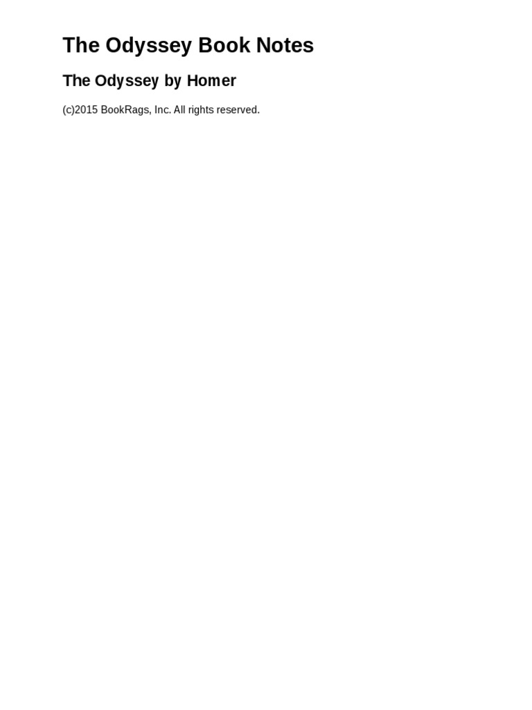 Od Notes | Download Free PDF | Odysseus | Penelope