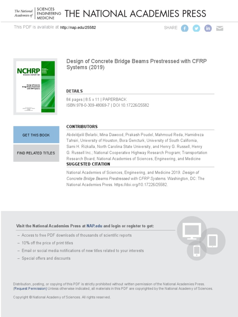 Design of Concrete Bridge Beams Prestressed With CFRP | PDF ...