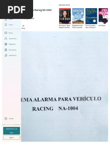 Manual Alarma para Vehículo Racing NA-1004: Hugo Moyano