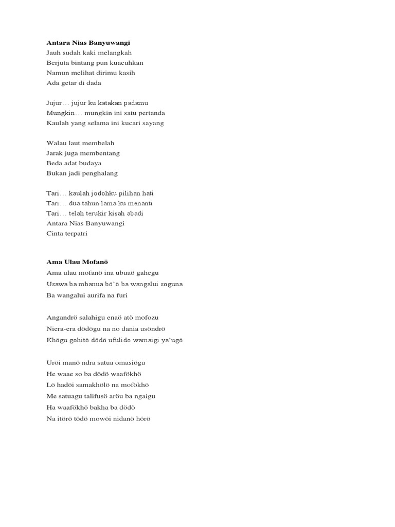 Lagu Nias Paling Sedih