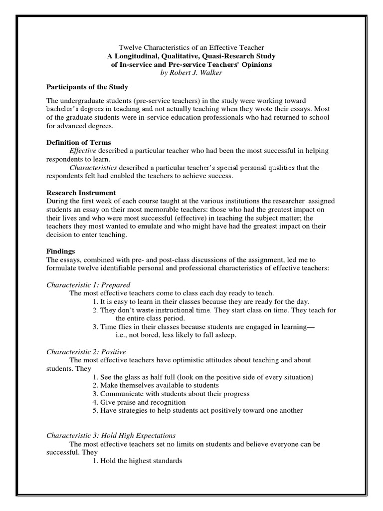 12 Characteristics of An Effective Teacher | PDF | Students | Teachers