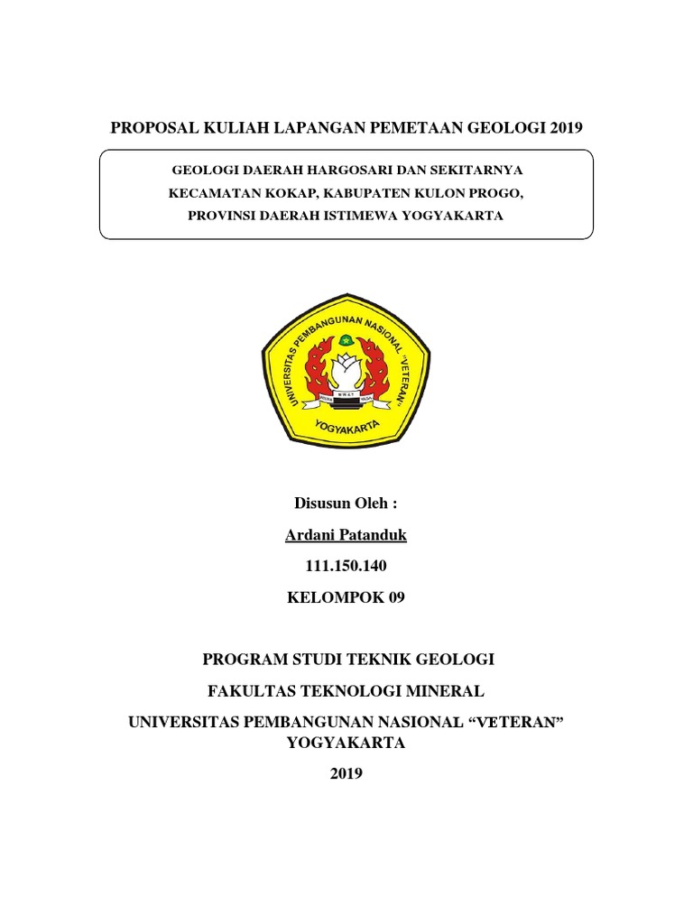 Proposal Kuliah Lapangan Pemetaan Geologi 2019 Fix