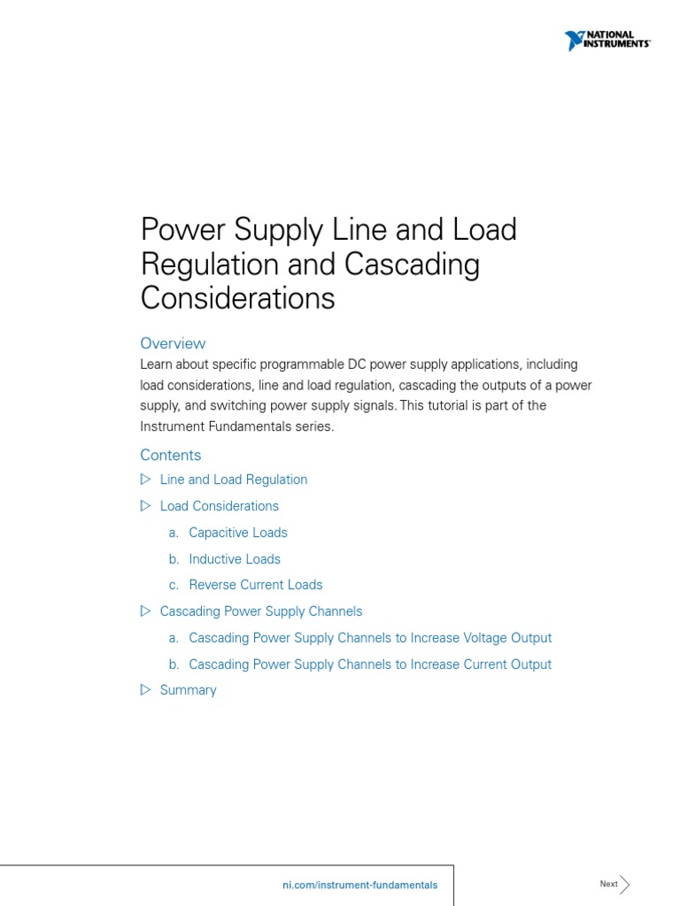 Power Supply Line Regulation PDF Power Supply Series And Parallel