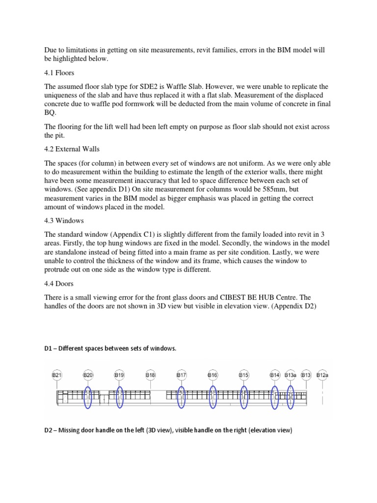 BIM Model Errors and Adjustments Report | PDF | Technology & Engineering