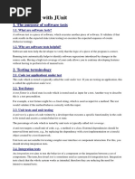 Unit Testing With Junit: 1. The Purpose of Software Tests