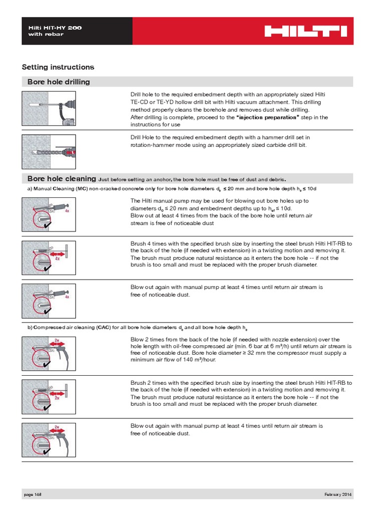 Hilti Chemical Anchoring Methodology PDF Borehole Drill