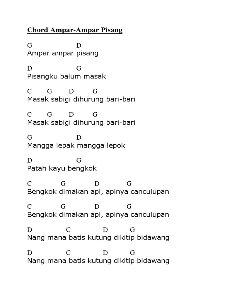 Lirik lagu ampar ampar pisang