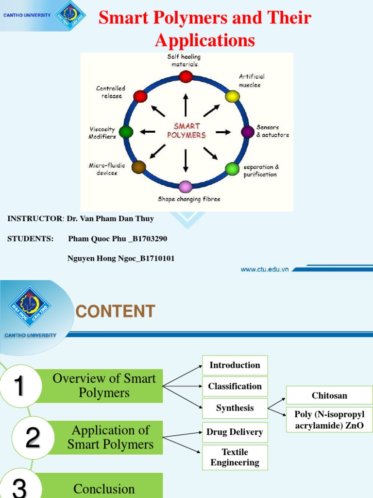 Smart Polymers and Their Applications | PDF | Zinc Oxide | Polymers