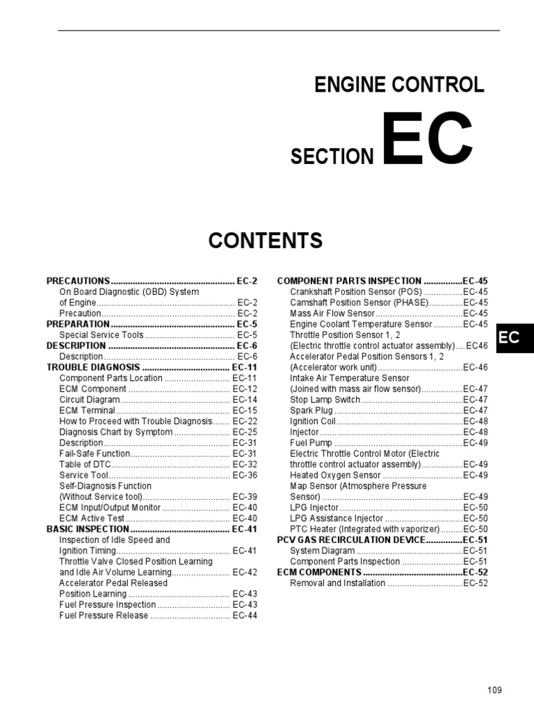 Engine Control PDF PDF Throttle Fuel Injection