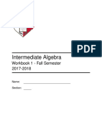 Intermediate Algebra Workbook 1