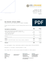 Pre Arrival Invoice Summer: Description and Quantity EUR Gross