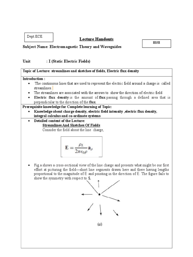 Streamlines and Electric Flux Density | PDF | Flux | Electric Field