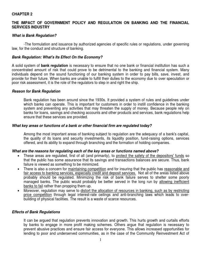 Chapter 2 Bank Regulation PDF Bank Regulation Money Laundering