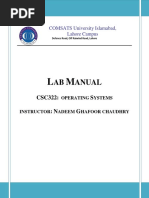 CSC322 - Lab Manual Operating Systems