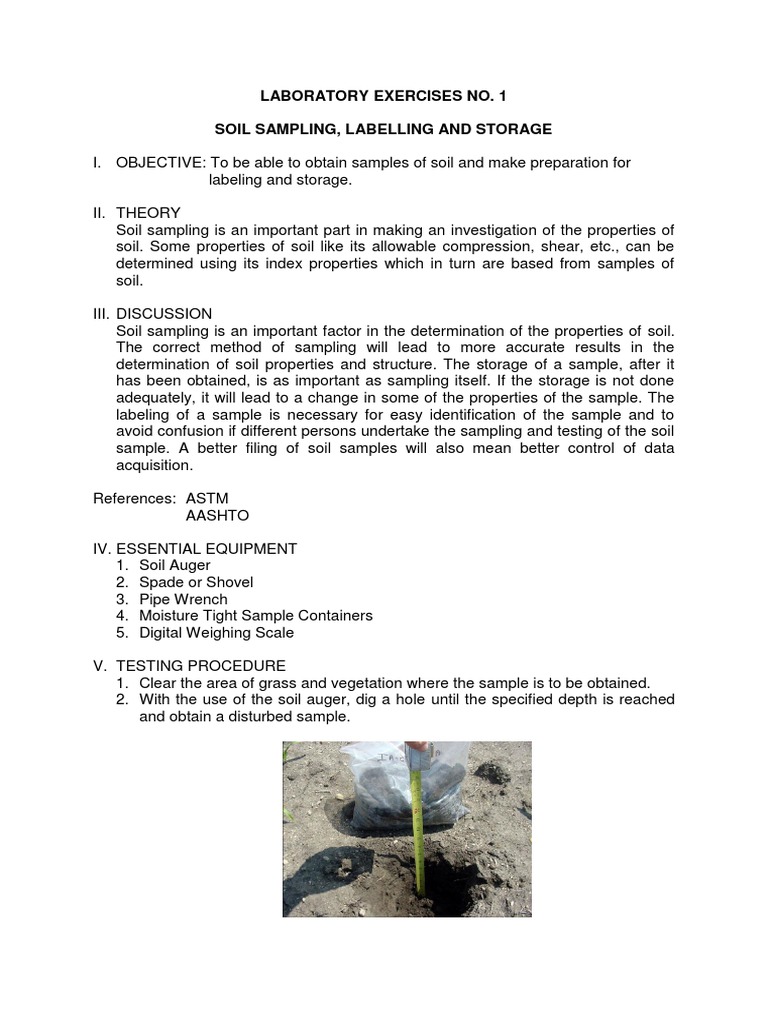 LABORATORY EXERCISE No 1 | Download Free PDF | Soil | Sampling (Statistics)