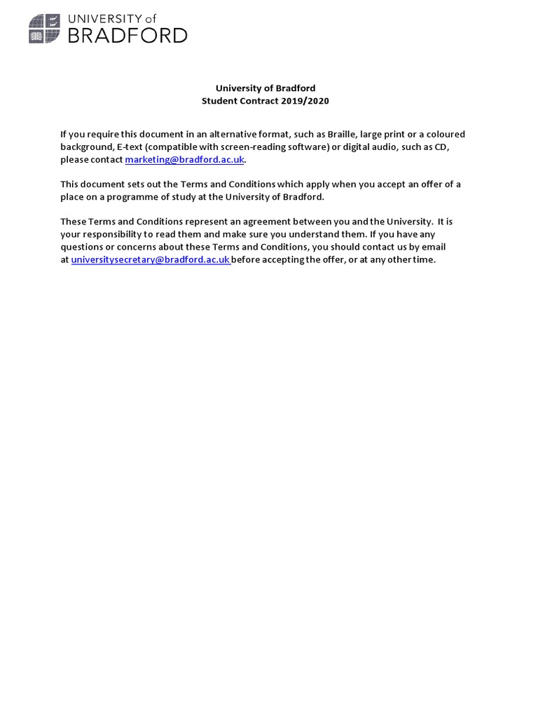 Student Contract 2019-2020 | PDF | Negligence | Tort