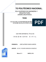 Cálculo de Las Intensidades de Precipitación en El Río Apatlaco (Cuenca Parcial)