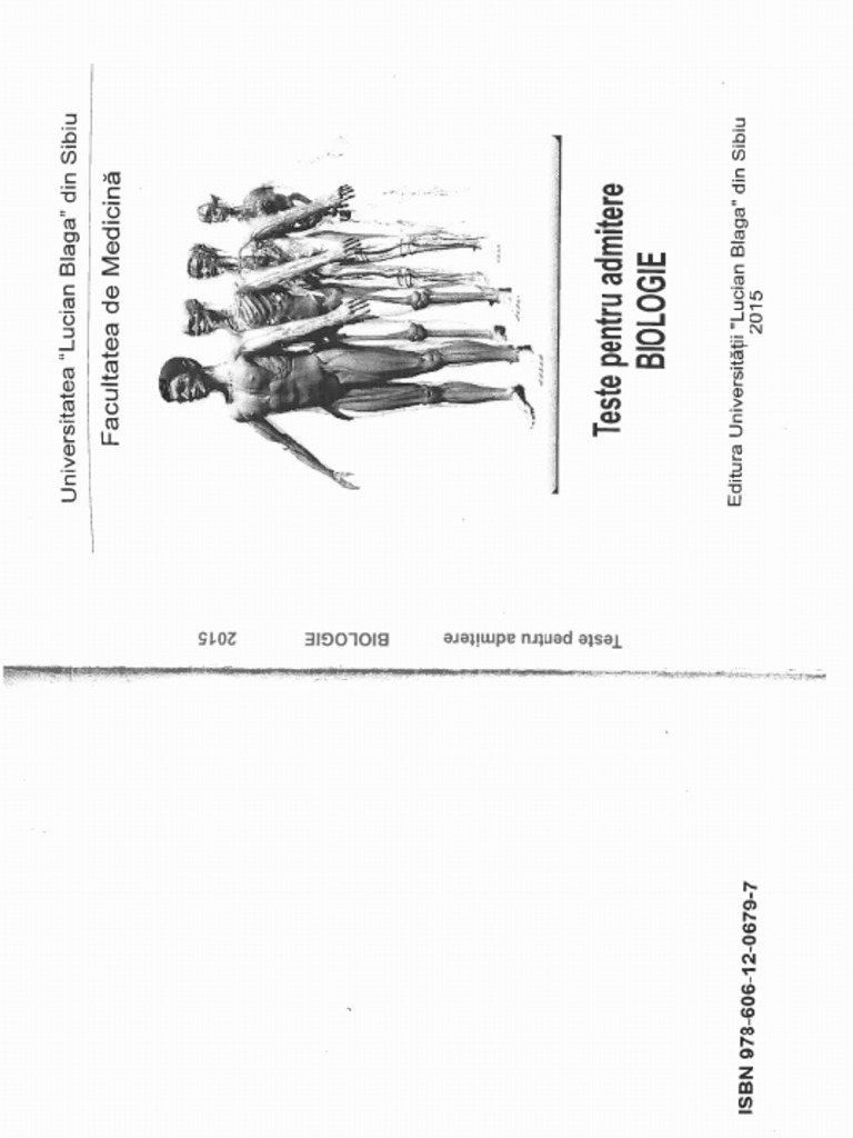 Teste Admitere Medicina Sibiu Biologie PDF PDF